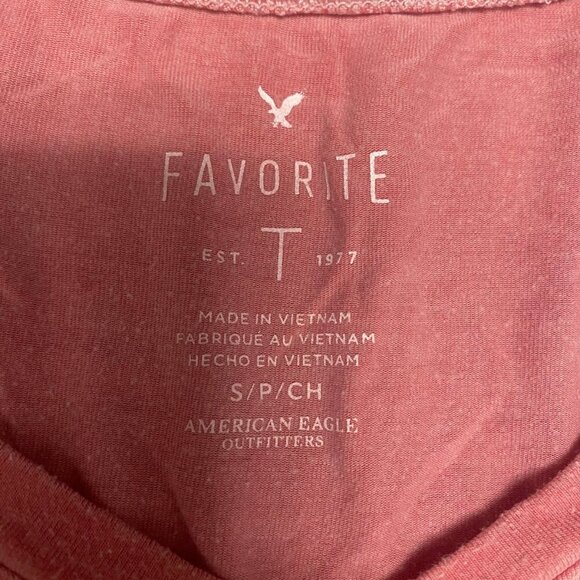 🍓American Eagle 'Favorite T' Rose Pink V-Neck Tee (Size S)🍓 - Picture 4 of 5